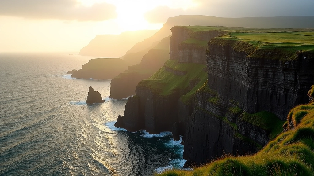 Dramatic Kerry coastal cliffs with ocean views