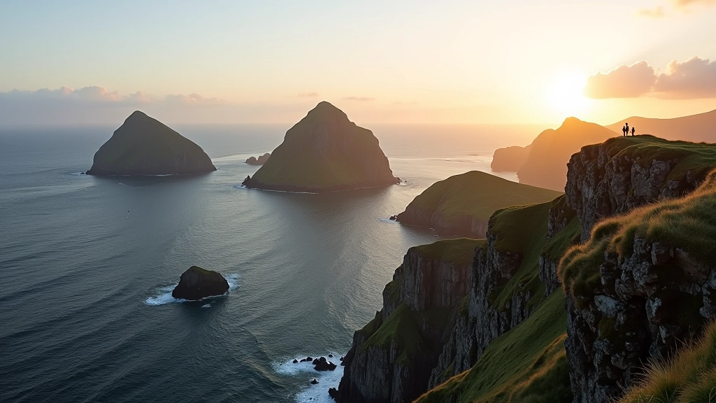 Skellig Islands viewed from clifftop